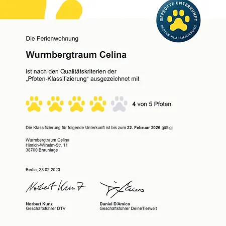 Wurmbergtraum Celina In 4 Sterne Zertifiziert Vom Dtv Inklusive Waeschepakete * Braunlage